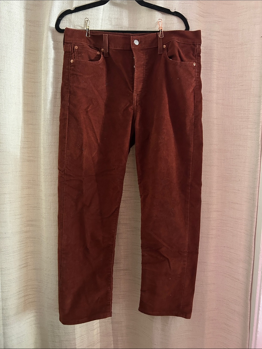 Levi's Women's Straight Leg Corduroy Pants in Rich Rust